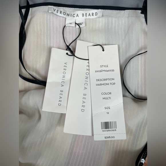 Veronica Beard Size:12 Women Harmoni Multi Color Stripe Tank Top - Picture 8 of 10